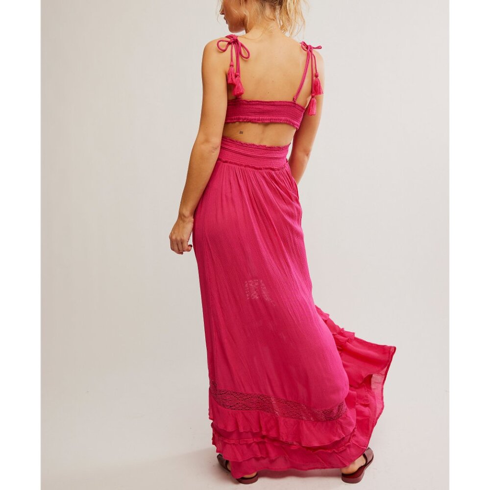 🆕 FREE PEOPLE Santa Maria Maxi XL Love Potion bright pink - Picture 4 of 16